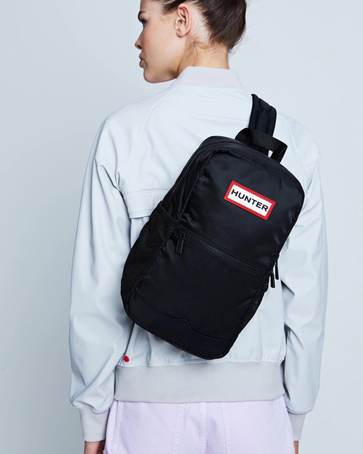 Bolso De Hombro Hunter De Nailon Negro