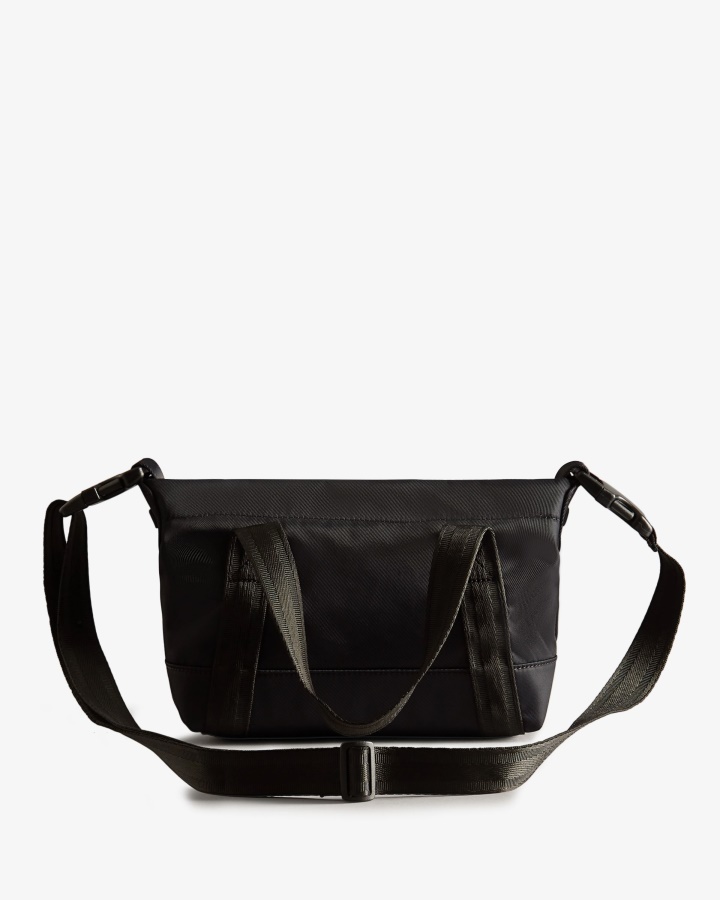Bolso Shopper De Nailon Mini Con Clip En La Parte Superior De Hunter Negro