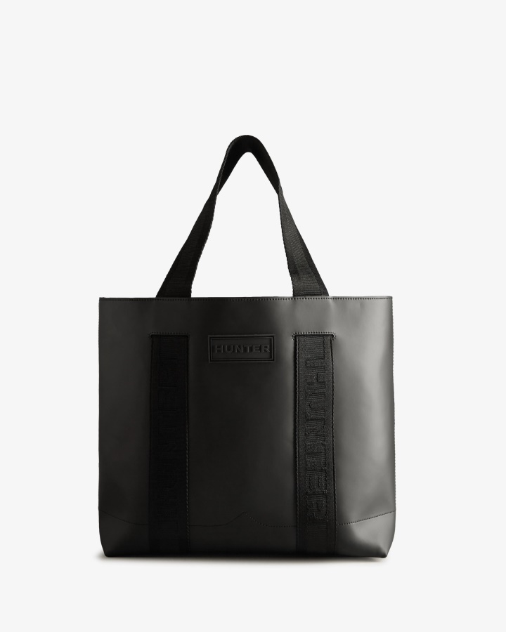 Bolso Shopper East-west De Cuero Engomado Hunter Negro-negro