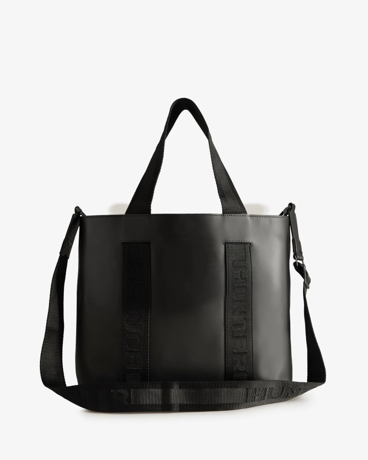Bolso Shopper East-west De Cuero Engomado Hunter Negro-negro