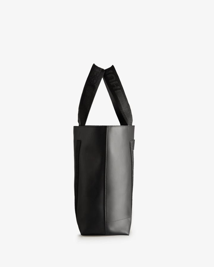Bolso Shopper East-west De Cuero Engomado Hunter Negro-negro
