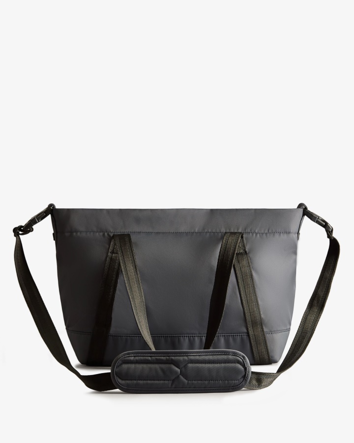 Bolso Tote Mediano Hunter De Nailon Con Clip En La Parte Superior Azul Marino