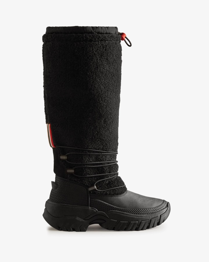 Botas Altas Para La Nieve Con Aislamiento De Piel De Oveja Vegana Wanderer De Hunter Para Mujer Color Negro