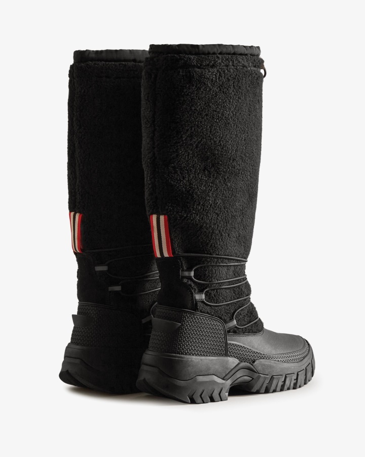Botas Altas Para La Nieve Con Aislamiento De Piel De Oveja Vegana Wanderer De Hunter Para Mujer Color Negro