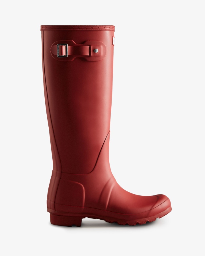Botas De Agua Altas Originales Hunter Mujer Rojo Militar
