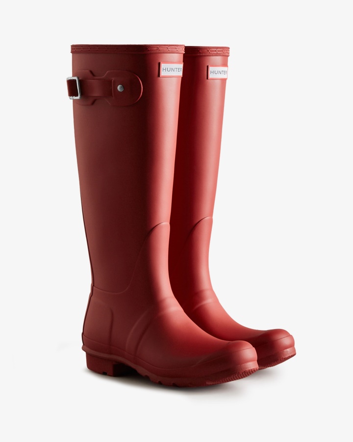 Botas De Agua Altas Originales Hunter Mujer Rojo Militar