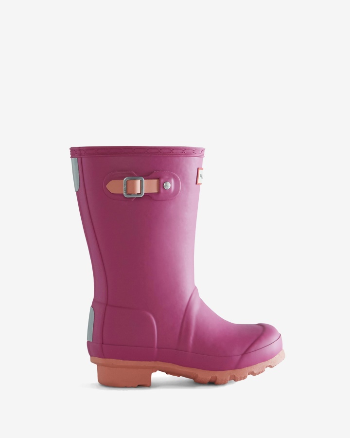 Botas De Agua Con Aislamiento Hunter Para Niños Grandes (5-11 Años) Rosa Prismático-rosa Rugoso