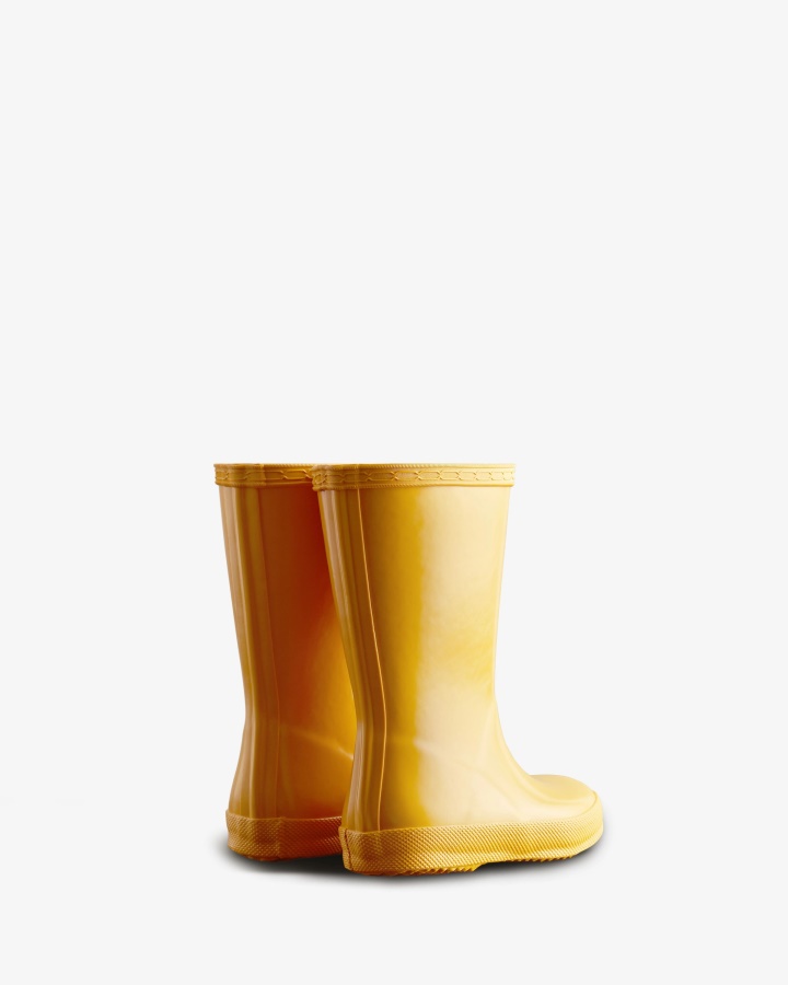 Botas De Agua Con Brillo Para Niños First (18 Meses-8 Años) Original De Hunter Amarillo