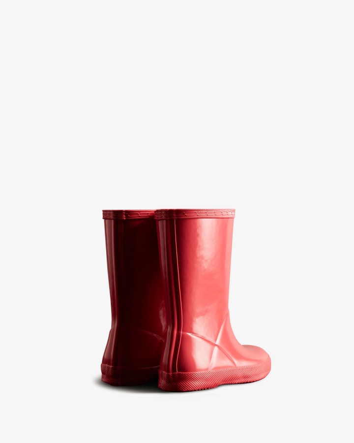 Botas De Agua Con Brillo Para Niños First (18 Meses-8 Años) Original De Hunter Rowan Rosa
