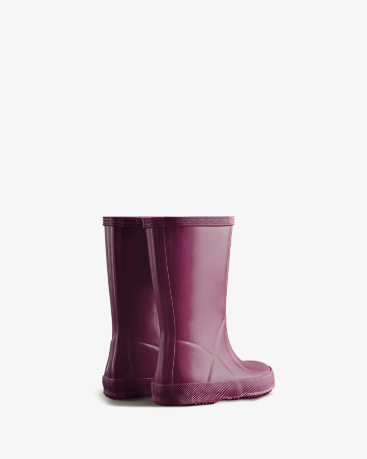Botas De Agua Con Brillo Para Niños First (18 Meses-8 Años) Original De Hunter Violeta