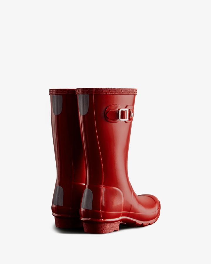Botas De Agua Con Brillo Para Niños Grandes (5-11 Años) De Hunter Original Rojo Militar