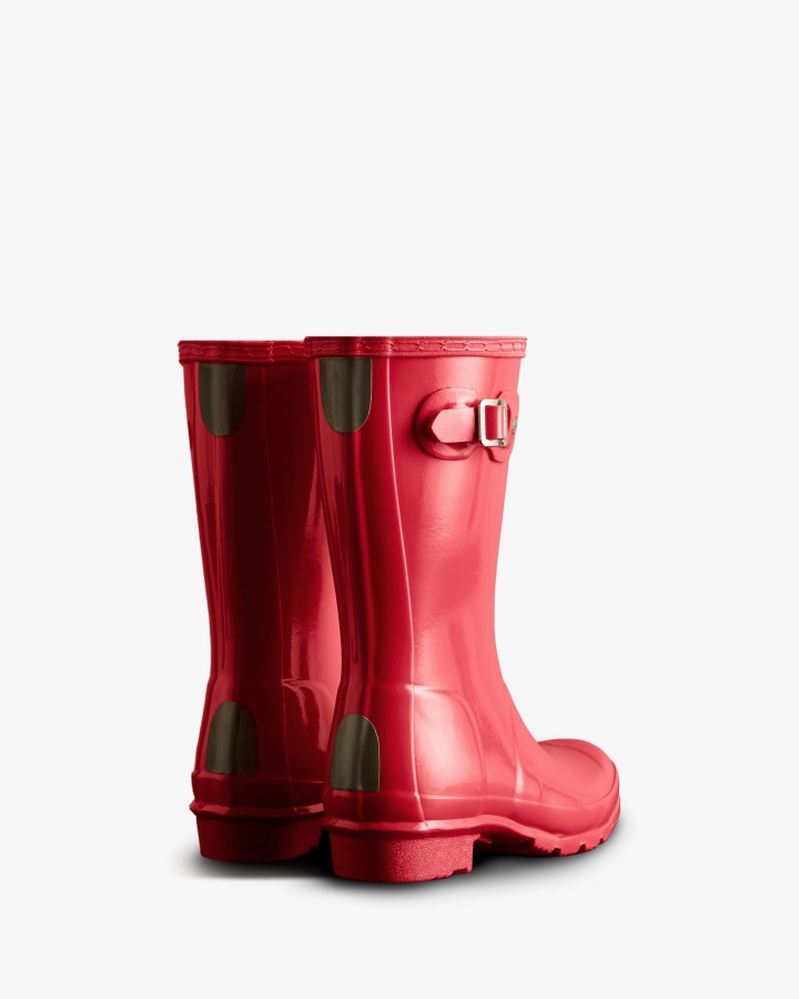 Botas De Agua Con Brillo Para Niños Grandes (5-11 Años) De Hunter Original Rowan Pink