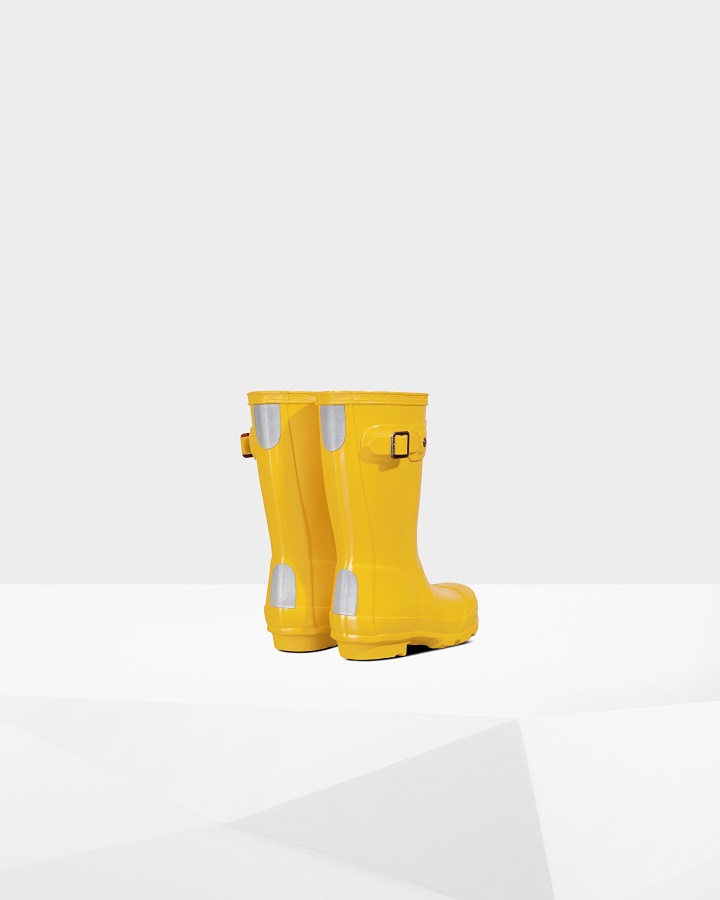 Botas De Agua Con Brillo Para Niños Pequeños (2-6 Años) Original De Hunter Amarillo