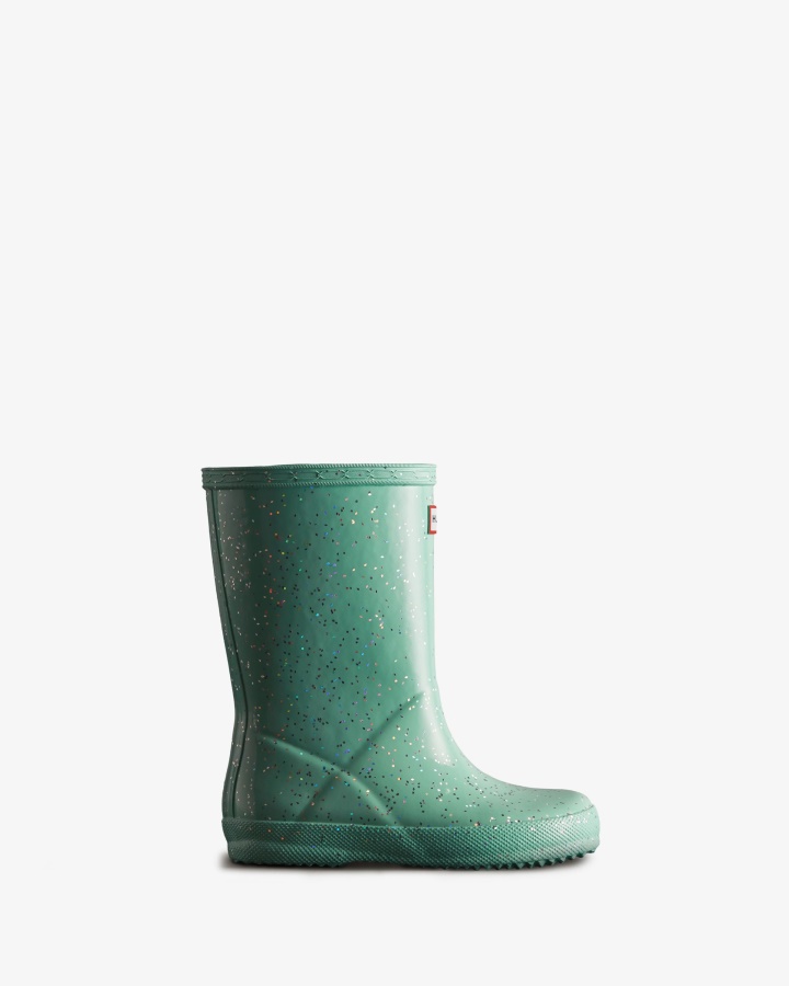 Botas De Agua Con Purpurina Gigante Hunter Kids First (18 Meses-8 Años) Menta Salvaje