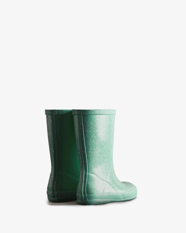 Botas De Agua Con Purpurina Gigante Hunter Kids First (18 Meses-8 Años) Menta Salvaje