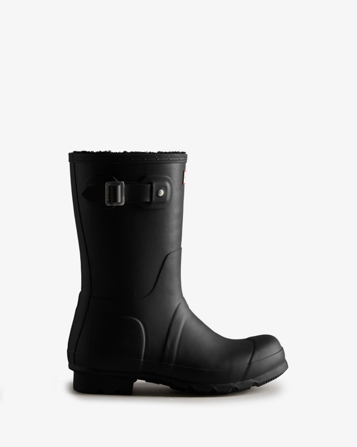 Botas De Agua Cortas Con Aislamiento Hunter Para Hombre Negras