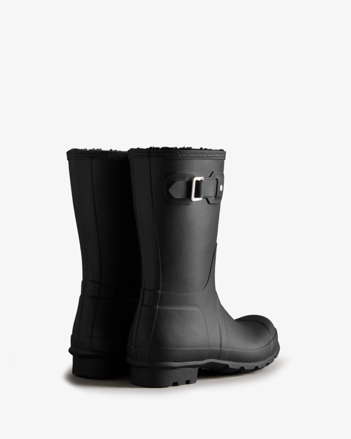 Botas De Agua Cortas Con Aislamiento Hunter Para Hombre Negras