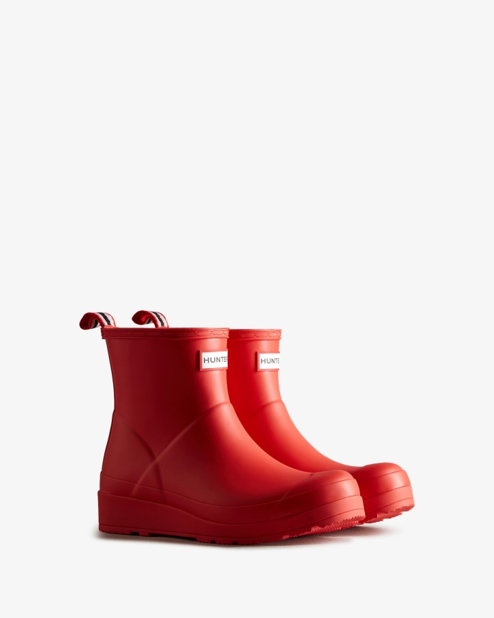 Botas De Agua Cortas Hunter Play Para Mujer Logo Rojo