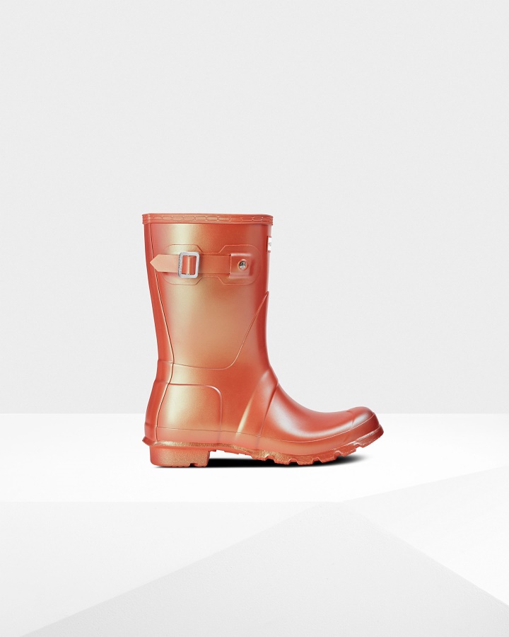 Botas De Agua Cortas Mujer Hunter Nebula Alpine Poppy Naranja