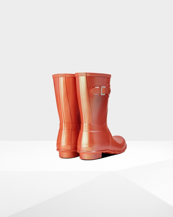 Botas De Agua Cortas Mujer Hunter Nebula Alpine Poppy Naranja