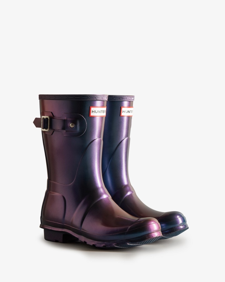 Botas De Agua Cortas Mujer Hunter Nebula Stornoway Azul