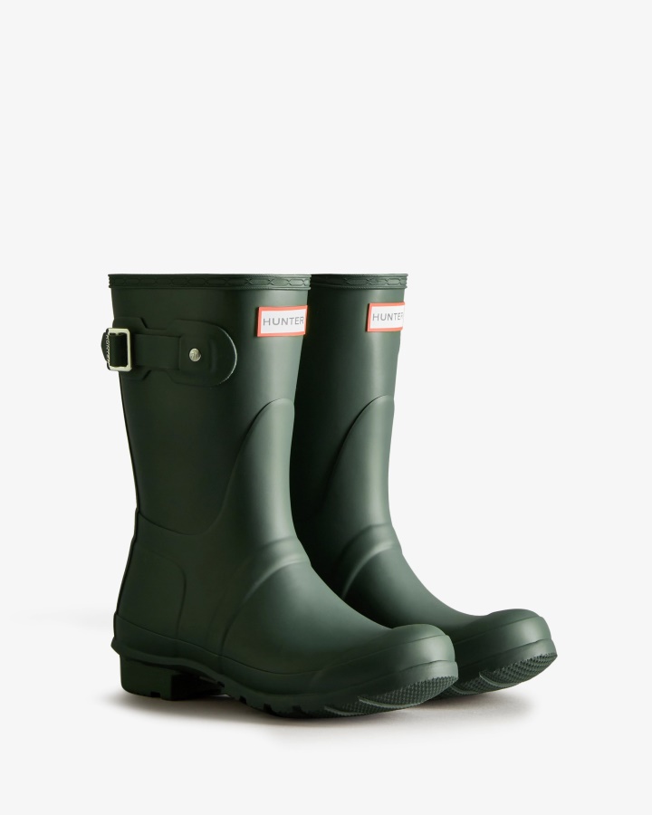 Botas De Agua Cortas Mujer Hunter Originales Verde Cazador