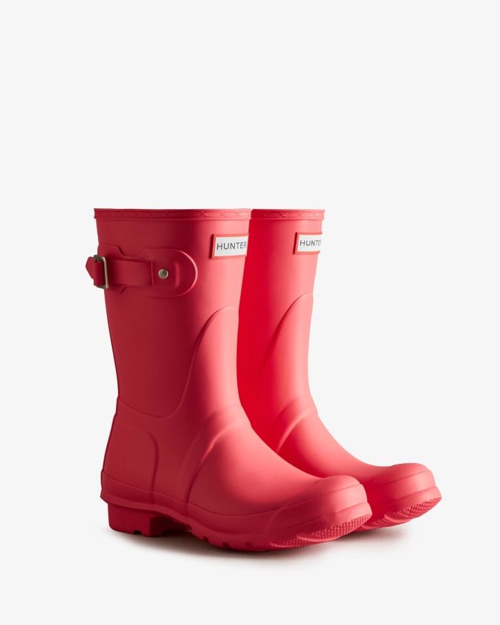 Botas De Agua Cortas Originales Mujer Hunter Rowan Rosa