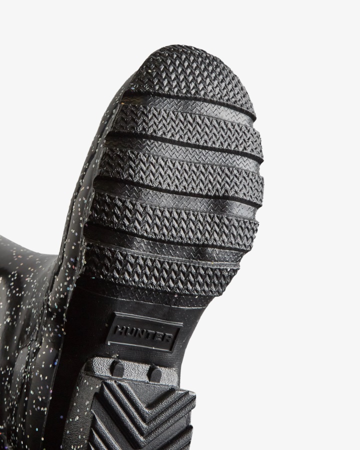 Botas De Agua Hunter Big Kids (5-11 Años) Con Purpurina Gigante Negro