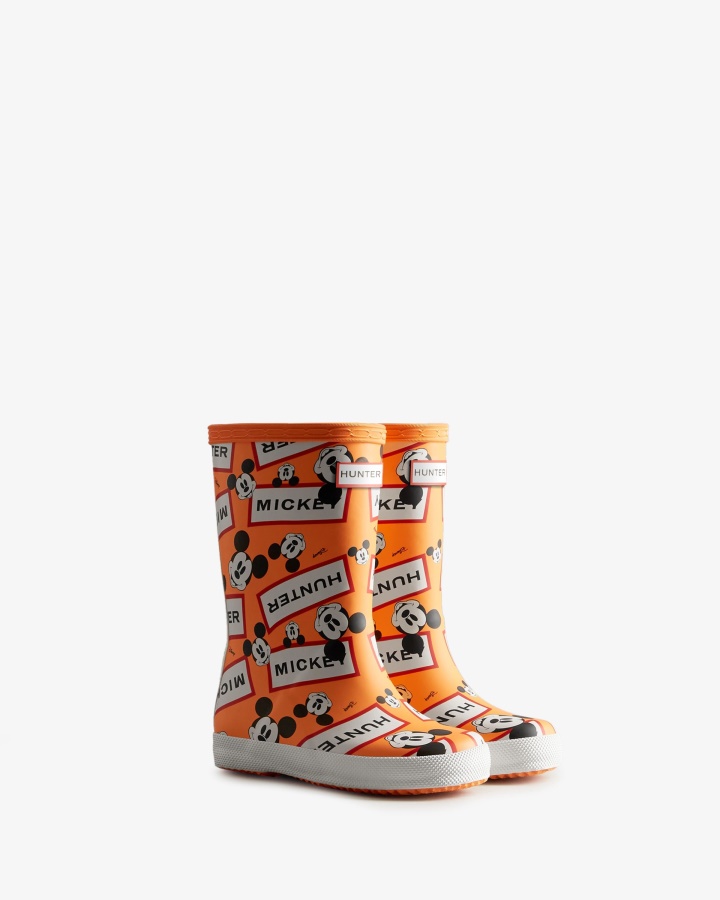 Botas De Agua Hunter Kids First (18 Meses-8 Años) Disney Aurora Naranja
