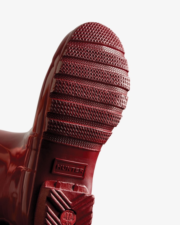 Botas De Agua Hunter Mujer Original Short Gloss Otoño Rojo