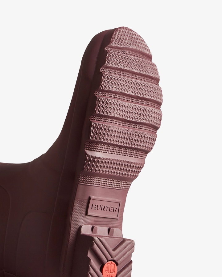 Botas De Agua Hunter Mujer Tall Back Ajustables Chestnut Crust Brown-hayes Burgundy