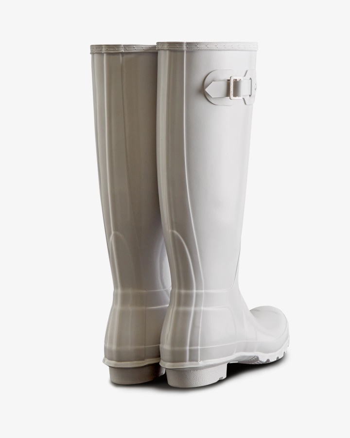 Botas De Agua Hunter Mujer Tall Gloss Original Blanco