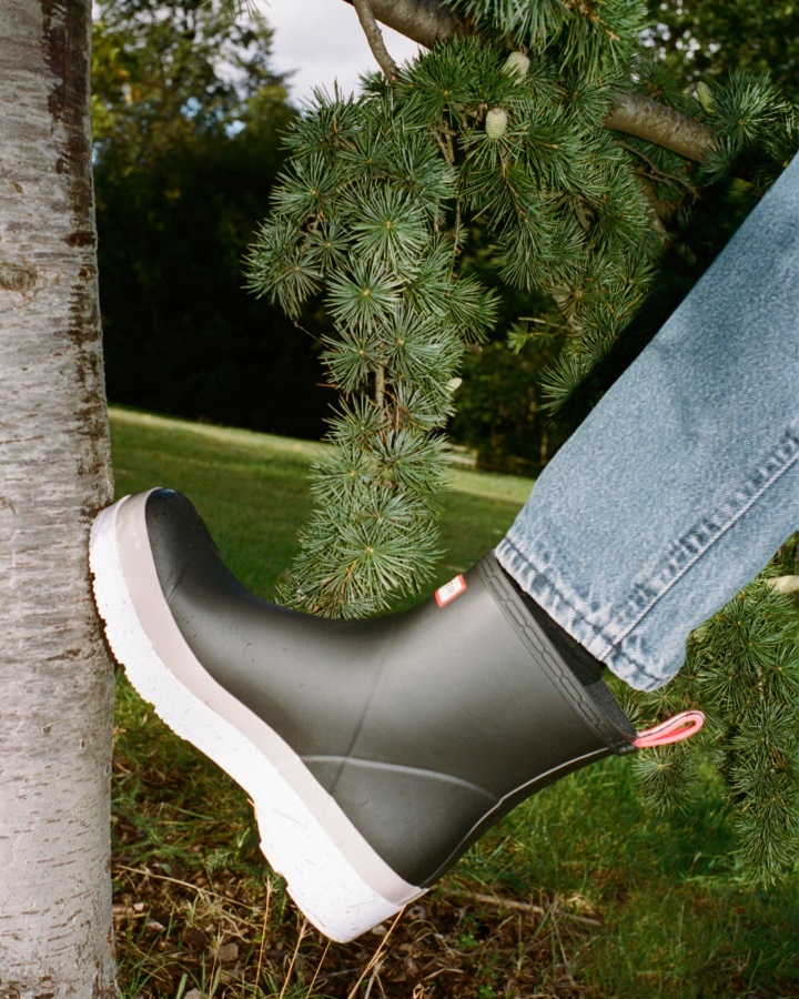 Botas De Agua Hunter Original Play Short Speckle Para Hombre Color Negro Y Gris Acero