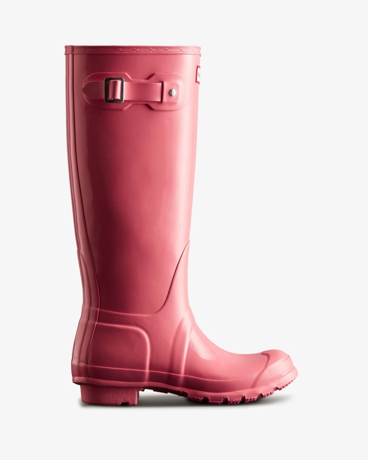 Botas De Agua Hunter Originales Tall Gloss Para Mujer Pink Shiver