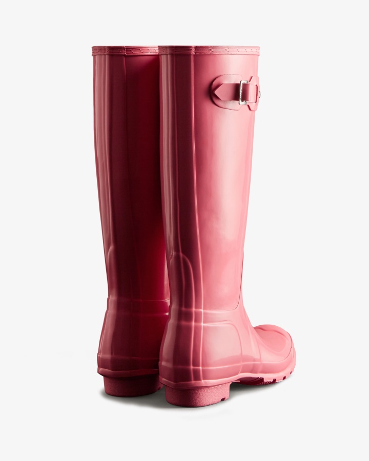 Botas De Agua Hunter Originales Tall Gloss Para Mujer Pink Shiver