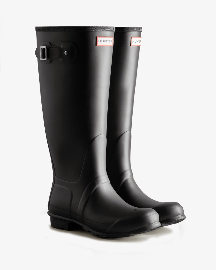 Botas De Agua Hunter Tall Wide Fit Para Mujer Negras