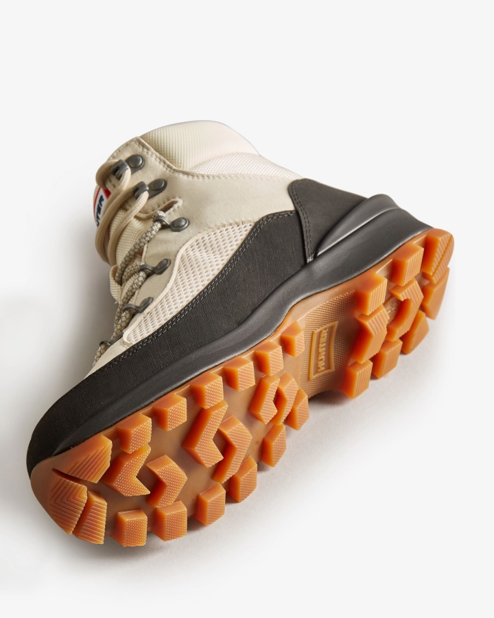 Botas De Comando Con Cordones Y Aislamiento Explorer Para Mujer De Hunter White Willow-cosy Cream-black