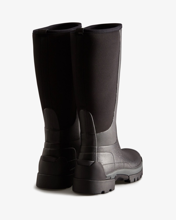 Botas De Lluvia Altas Hunter Balmoral Field Hybrid Para Mujer Negro