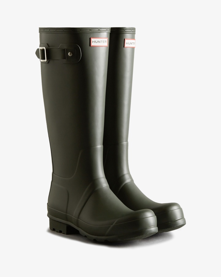 Botas De Lluvia Altas Originales De Hunter Para Hombre Verde Oliva Oscuro