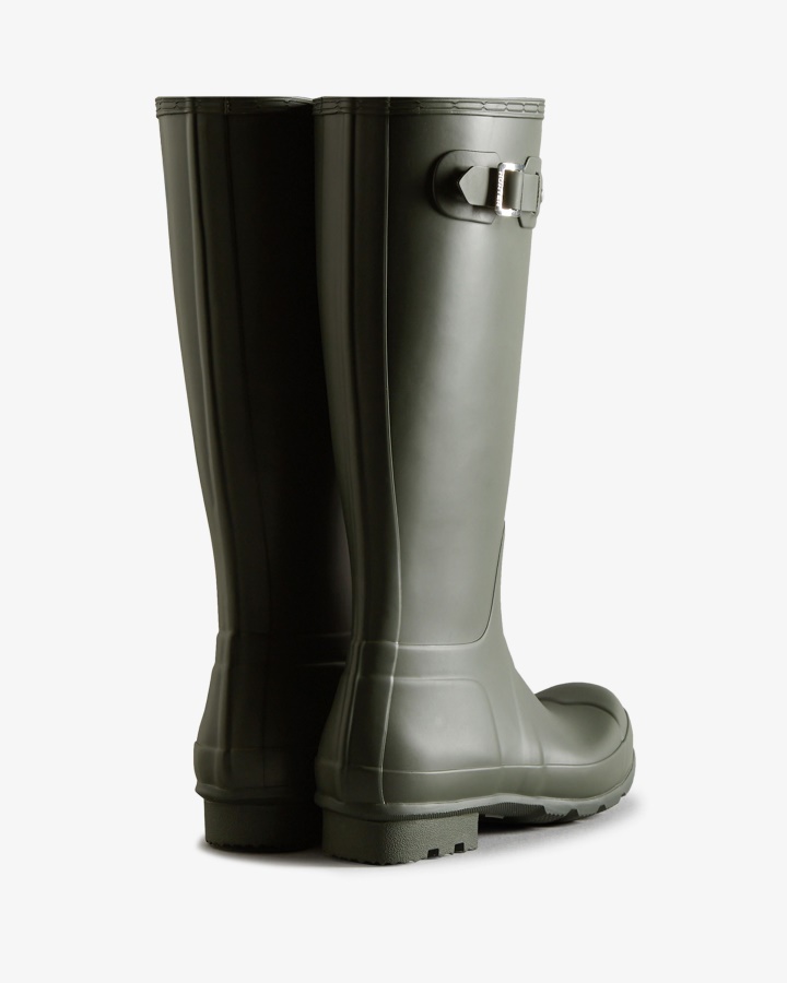 Botas De Lluvia Altas Originales De Hunter Para Hombre Verde Oliva Oscuro