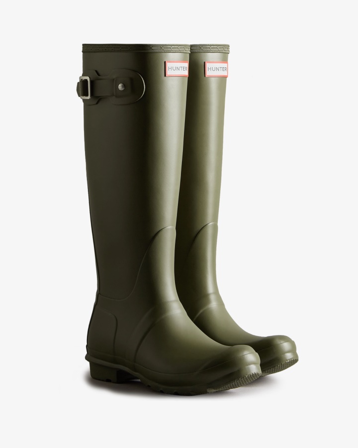 Botas De Lluvia Altas Originales Para Mujer Hunter Hoja De Olivo