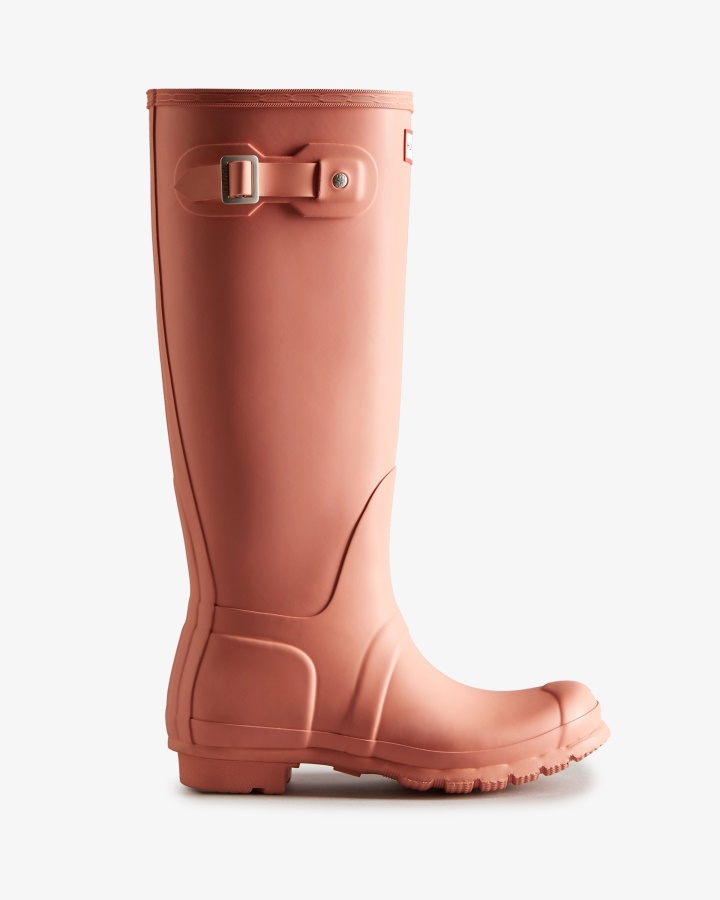 Botas De Lluvia Altas Originales Para Mujer Hunter Rosa Rugoso