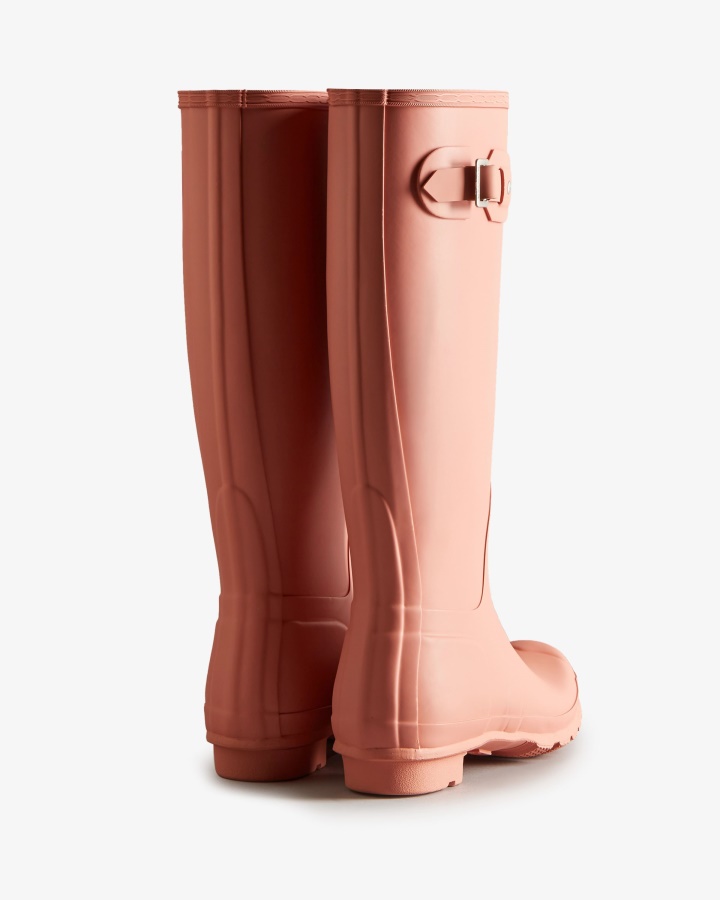 Botas De Lluvia Altas Originales Para Mujer Hunter Rosa Rugoso