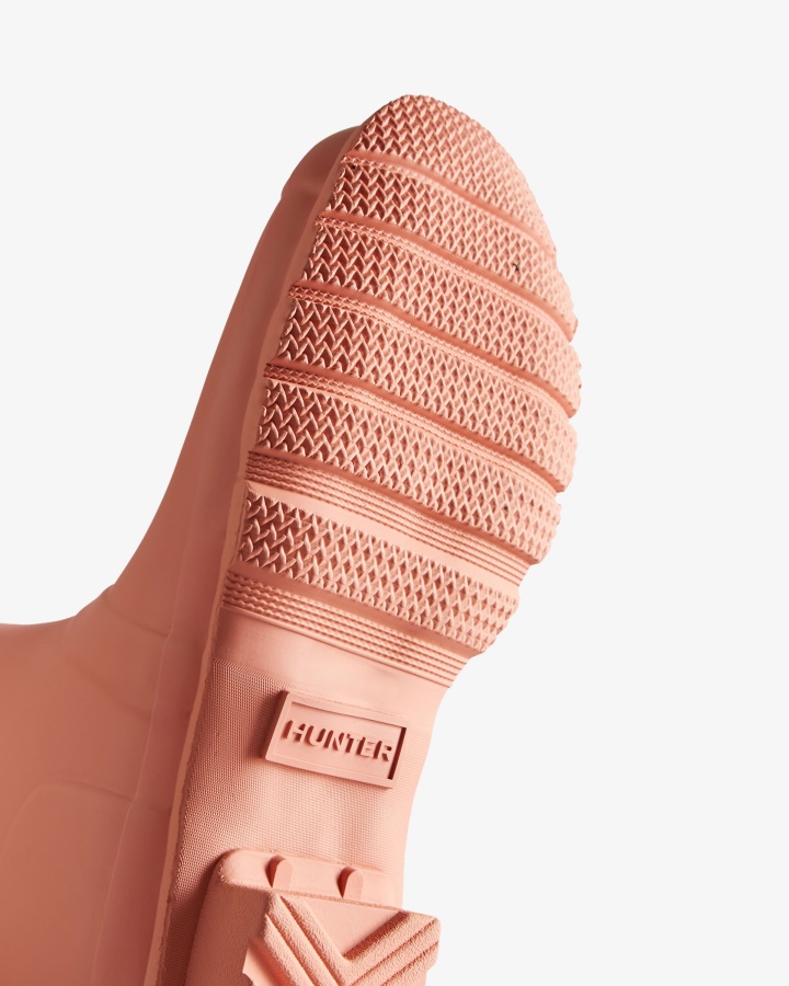 Botas De Lluvia Altas Originales Para Mujer Hunter Rosa Rugoso
