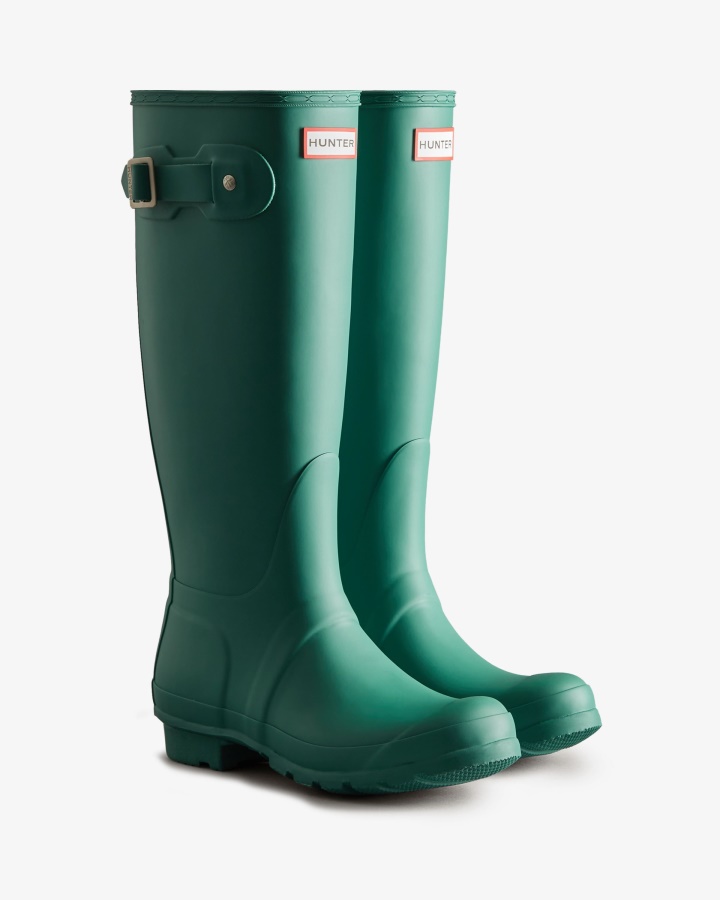 Botas De Lluvia Altas Originales Para Mujer Hunter Verde Azulado Descongelar