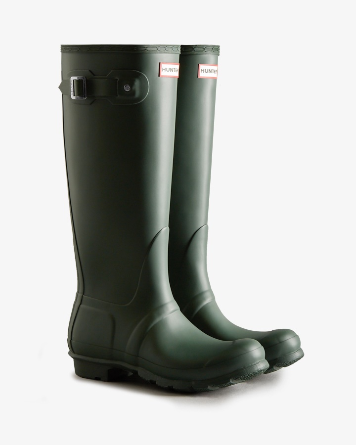 Botas De Lluvia Altas Originales Para Mujer Hunter Verde Cazador