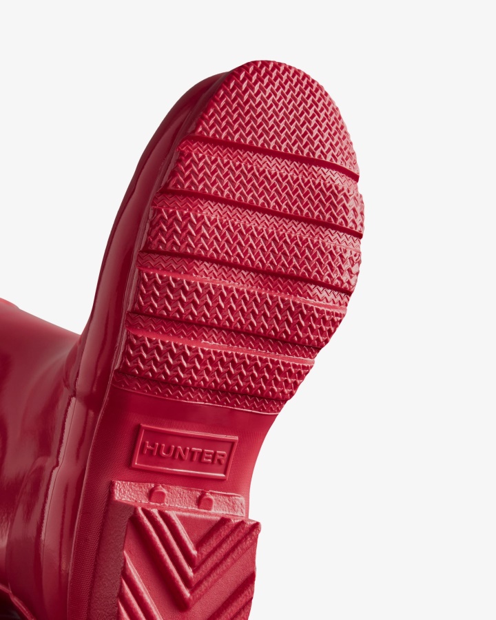 Botas De Lluvia Brillantes Para Niños Grandes (5-11 Años) De Hunter Original Rosa Brillante