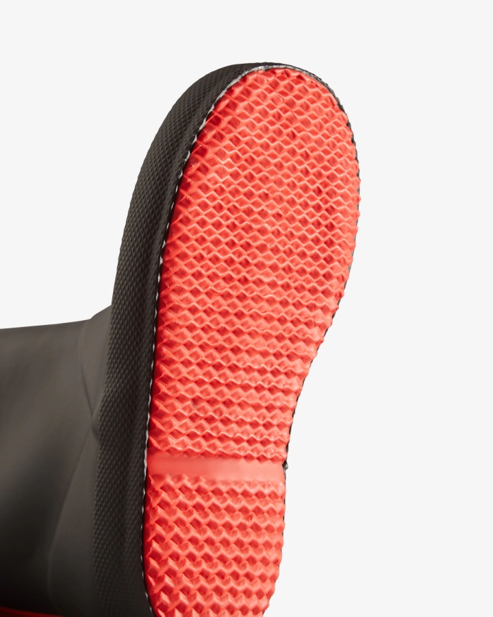 Botas De Lluvia Con Aislamiento Hunter Kids First (18 Meses-8 Años) Black-logo Red