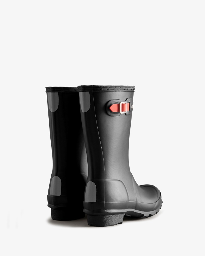 Botas De Lluvia Con Aislamiento Hunter Para Niños Grandes (5-11 Años) Black-logo Red