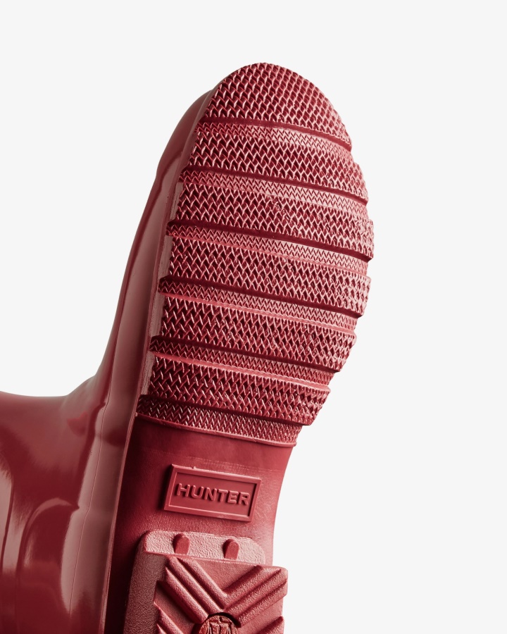 Botas De Lluvia Cortas Brillantes Originales Para Mujer Hunter Glenmore Rose